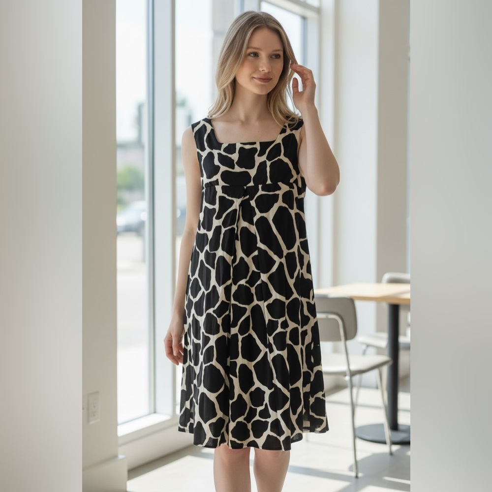 Vintage 1960’s Black and White Zebra print Dress